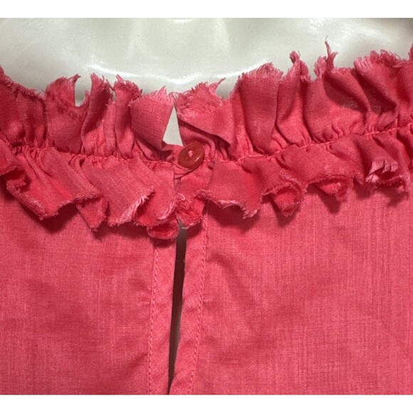 MaxMara Weekend Size 12 Pink Frill Lace Sleeveless Dress 100% Cotton Italy Made - Picture 7 of 10